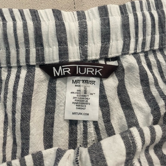 MR TURK Striped Linen Pants Size XXL - Picture 2 of 7